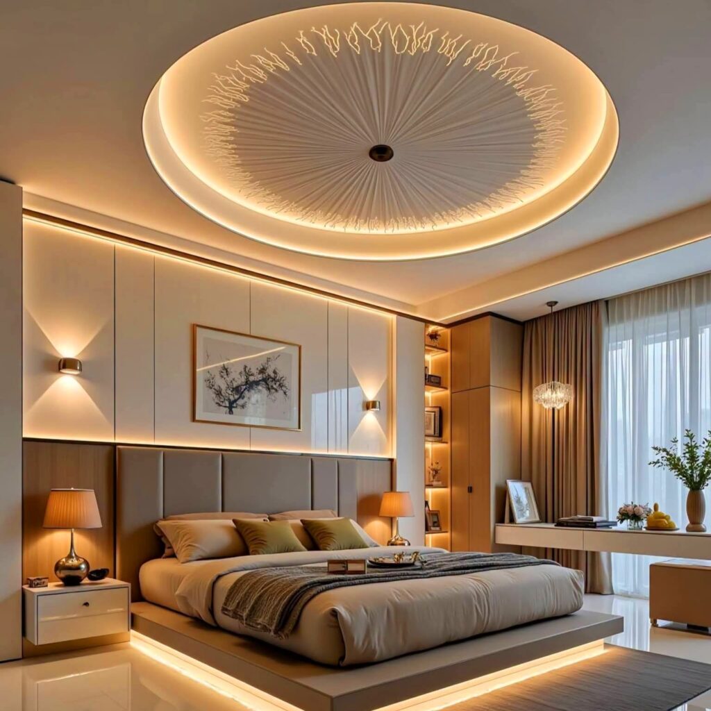 Modern luxury bedroom interior design in Bangladesh